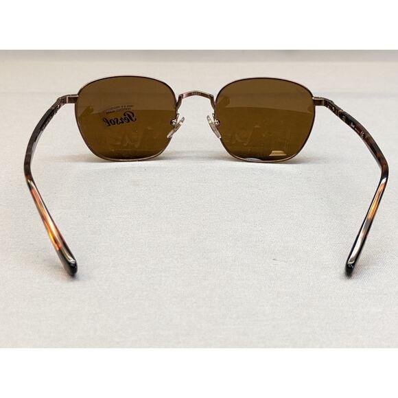 PERSOL PO2476S 108133 Brown Square Unisex Sunglasses, Brown/Brown, 52 mm - Picture 7 of 12